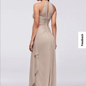 David’s Bridal Navy Blue Long Bridesmaid dress